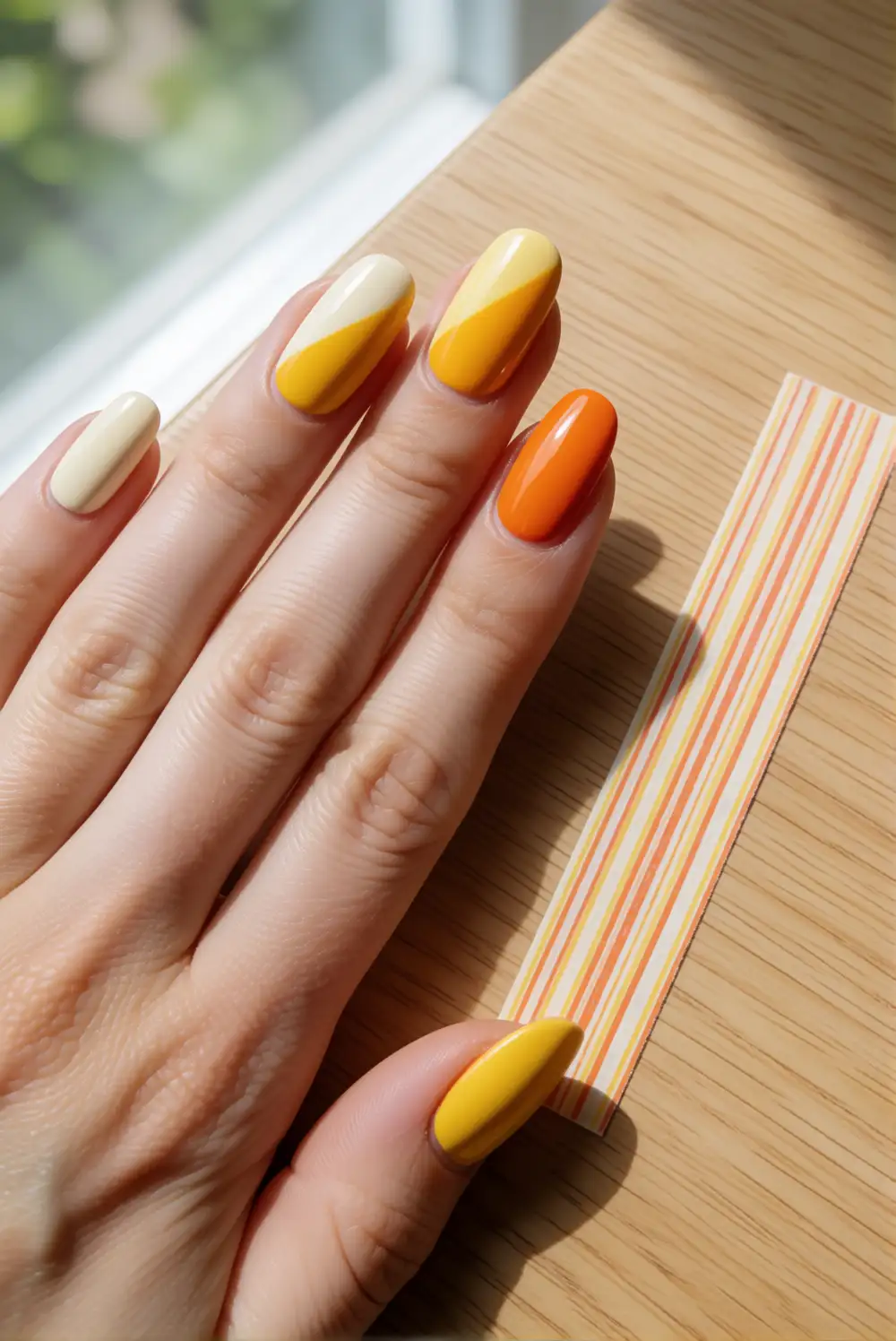 Diagonal Candy Corn Color Blocks