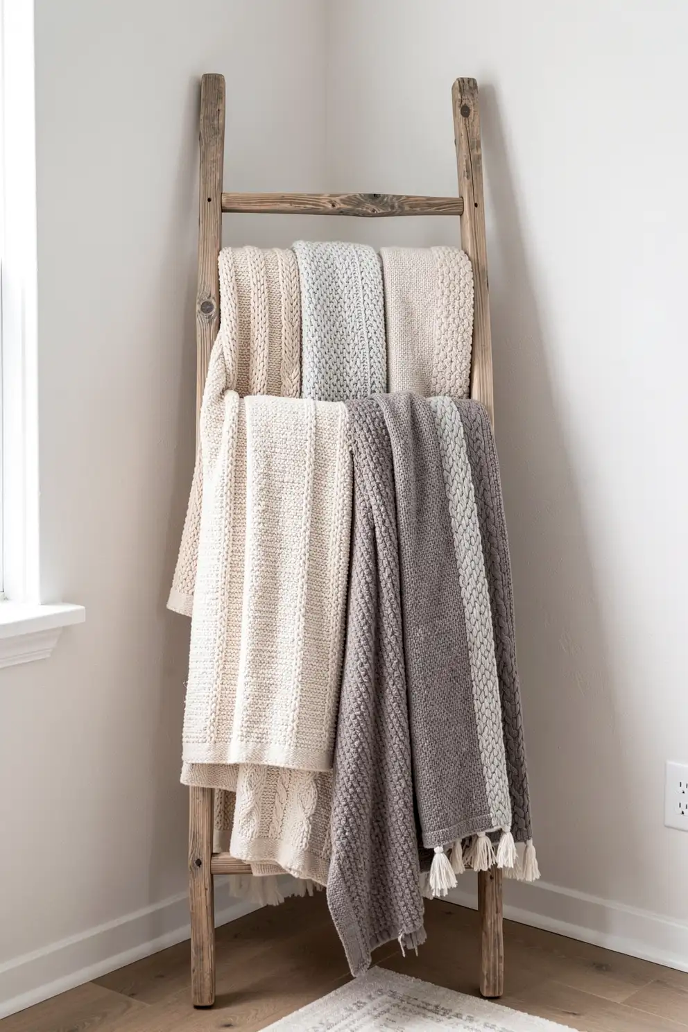 DIY Blanket Ladder for Stylish Storage