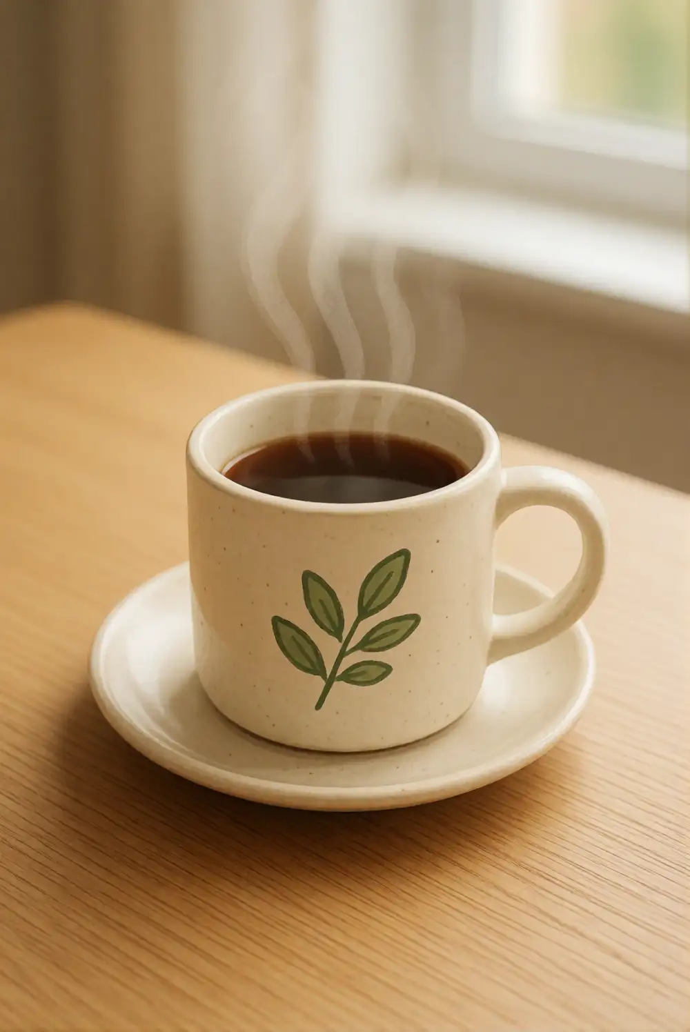 Draw a Cozy Mug with a Leaf Motif