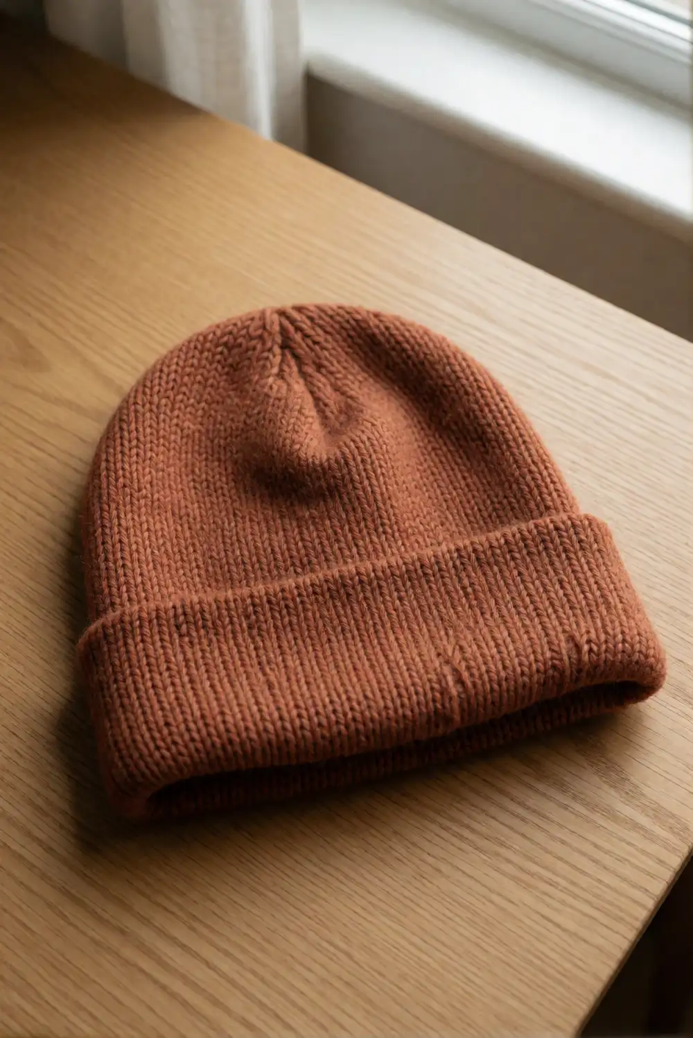 Draw a Soft Knit Beanie with a Pom-Free Top
