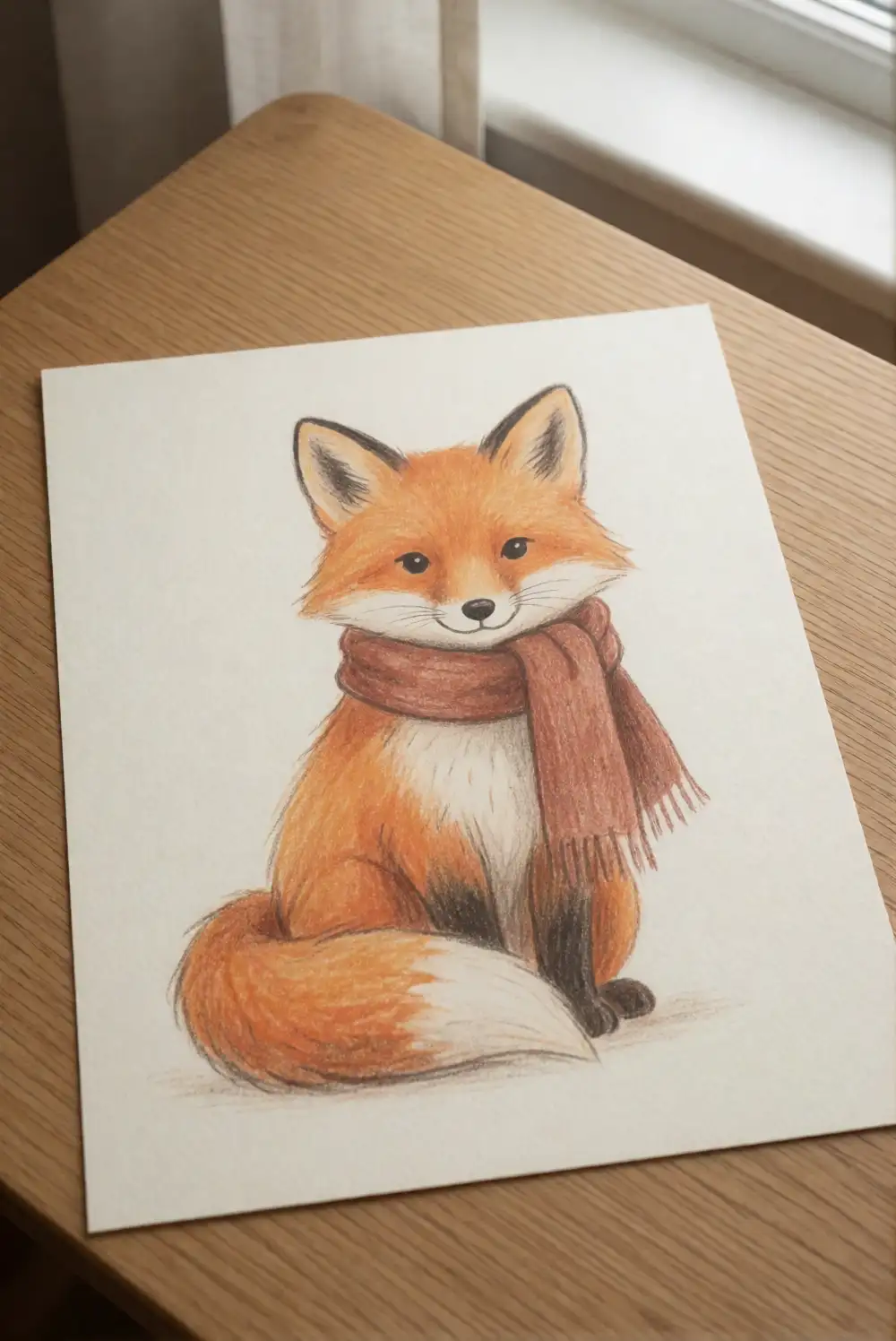 Draw a Tiny Fox in a Cozy Scarf
