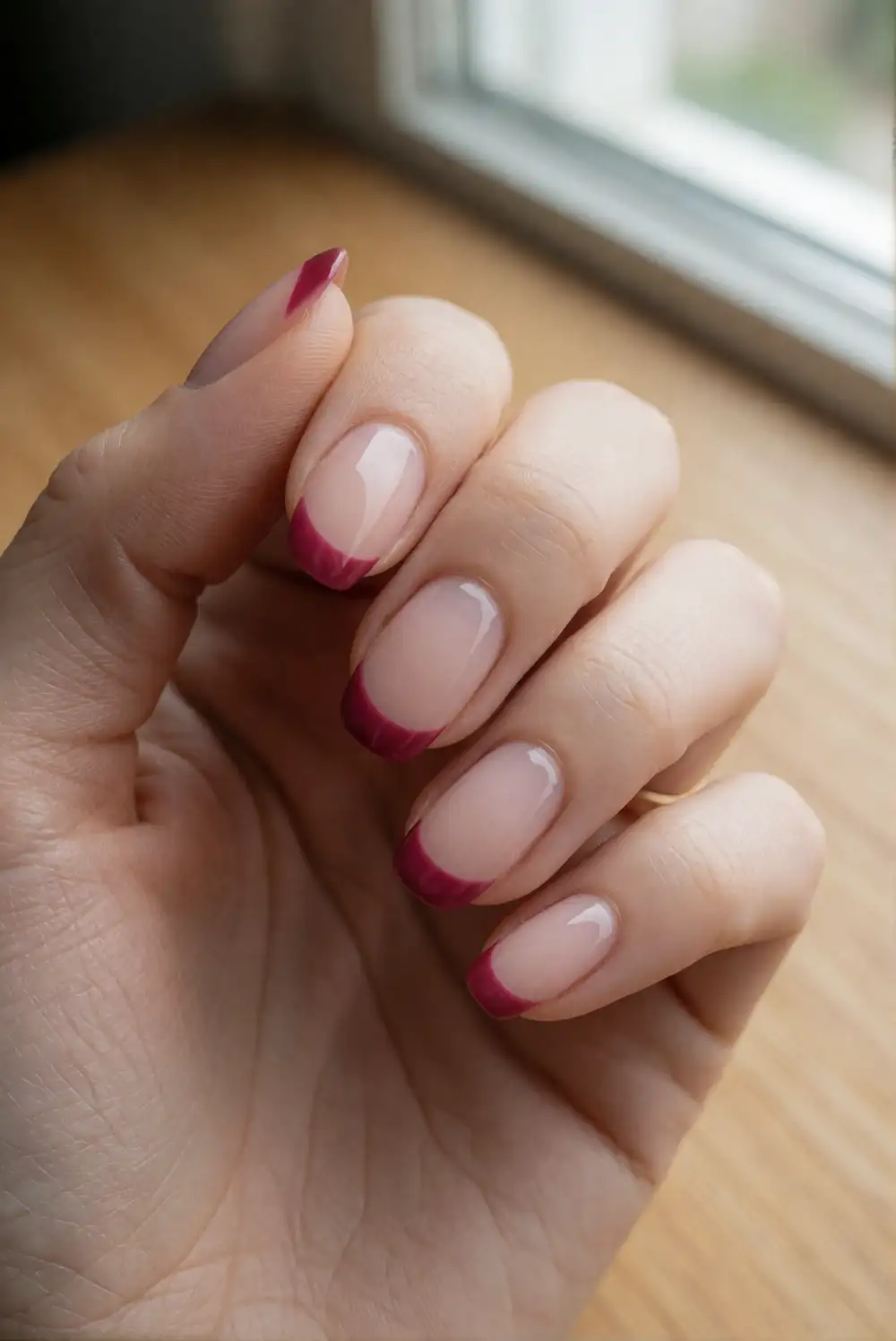 Dripping Berry French Tips