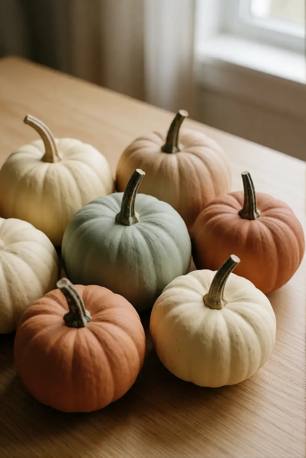 Earthy Painted Mini Pumpkins for a Cozy Shelf