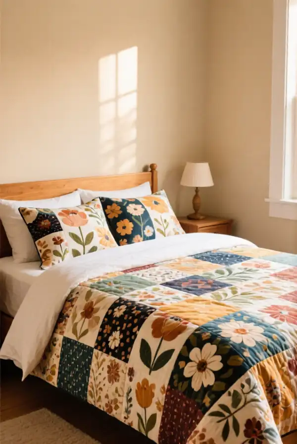 Eclectic Floral Patchwork Bedding