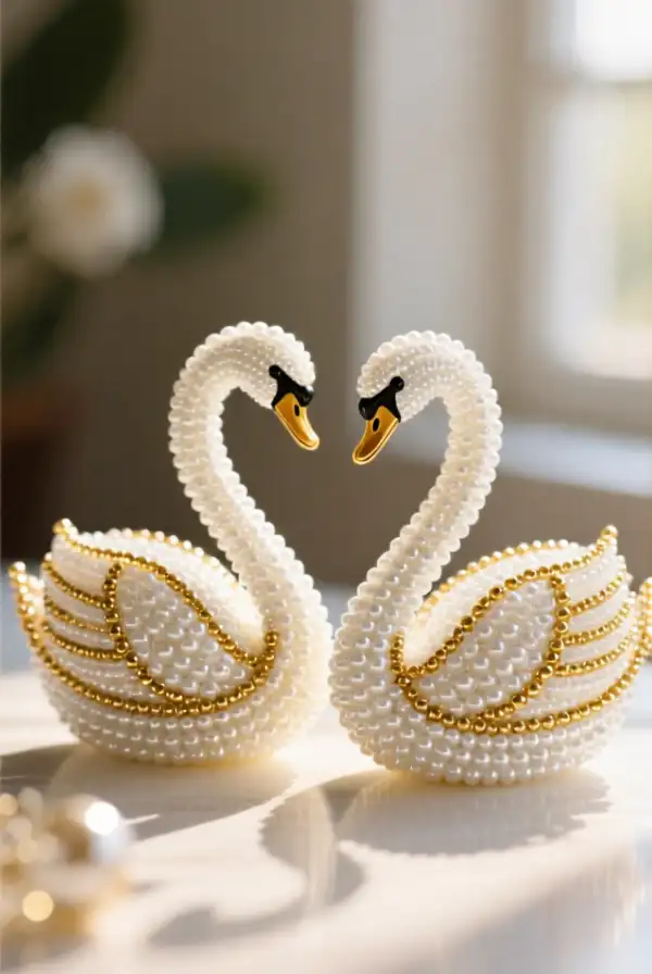 Elegant Bead Swans