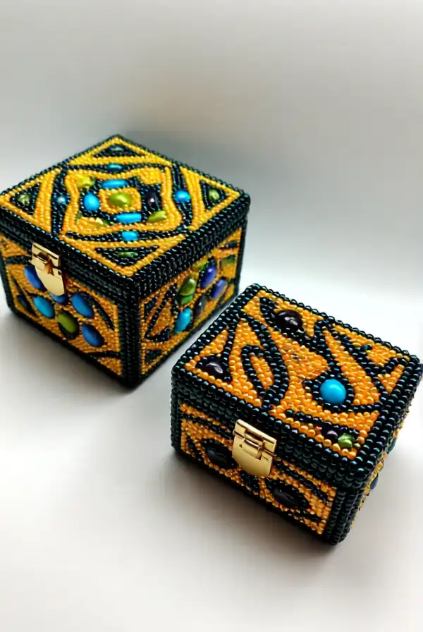 Elegant Beaded Jewelry Boxes