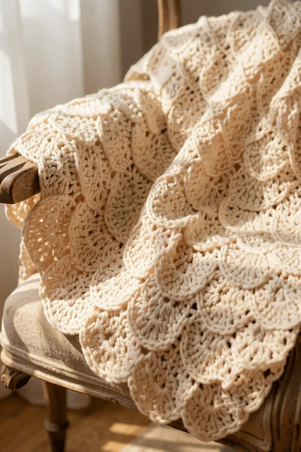 Elegant Shell Stitch Waves
