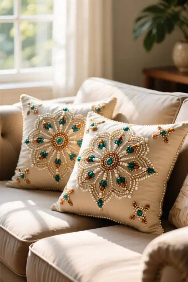 Embroidered Bead Pillows