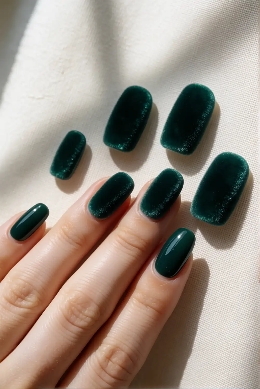 Emerald Velvet Halloween Nails