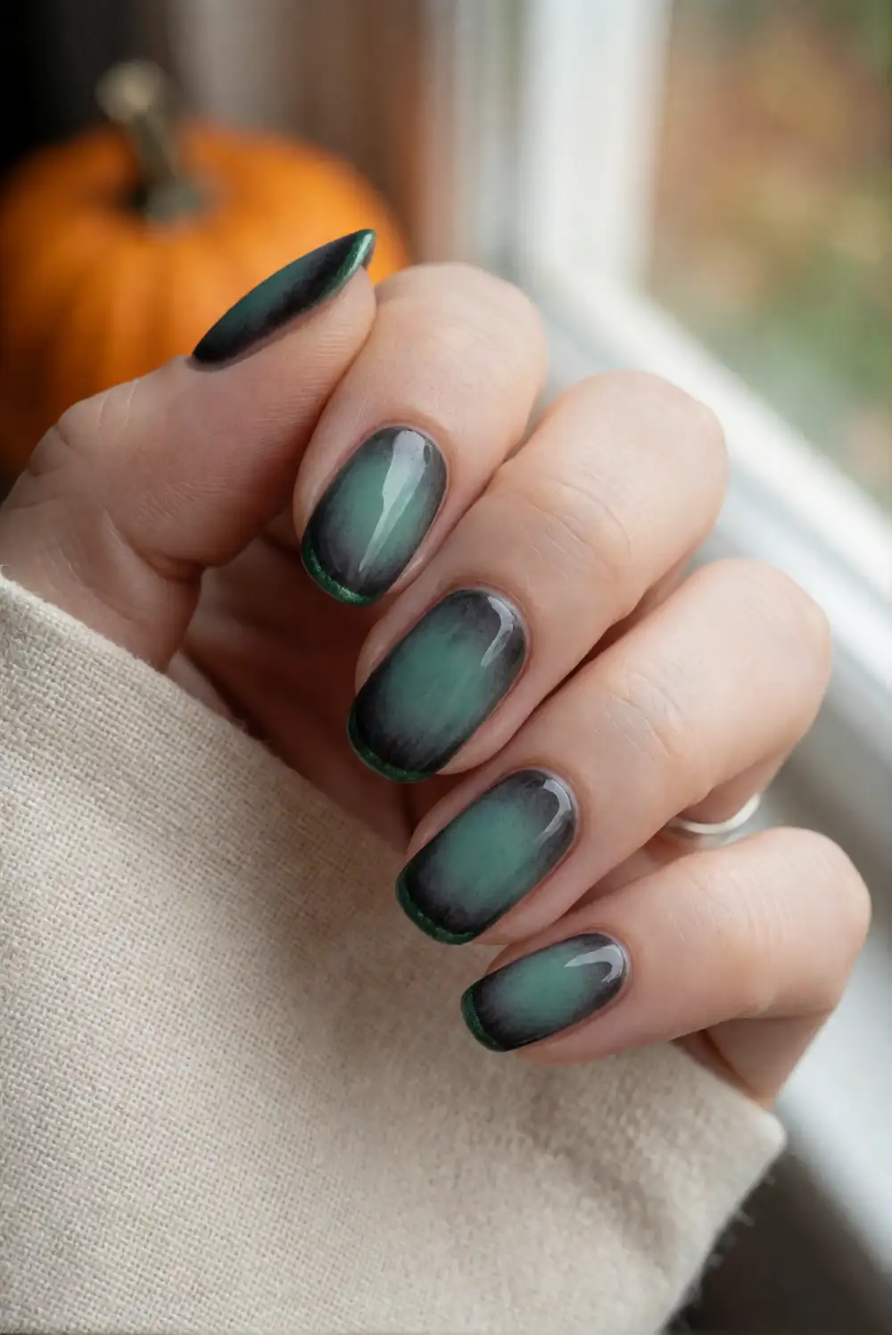 Emerald Witchy Aura Nails