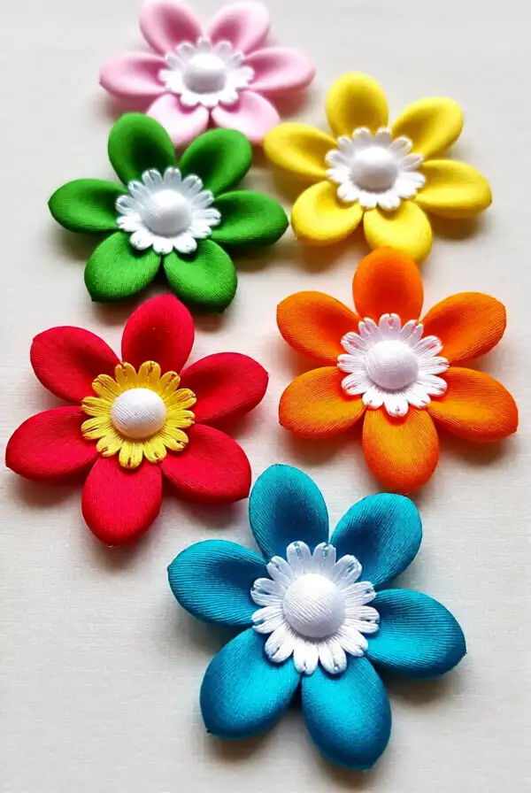 Fabric Flower Pins