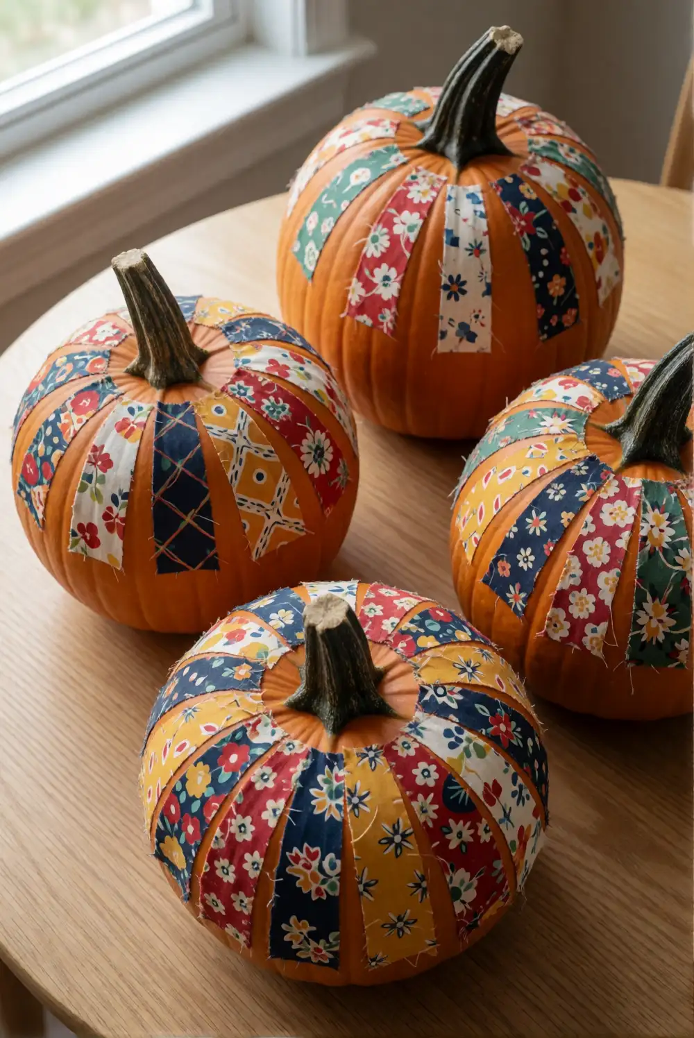 Fabric Scrap Pumpkin Coverings