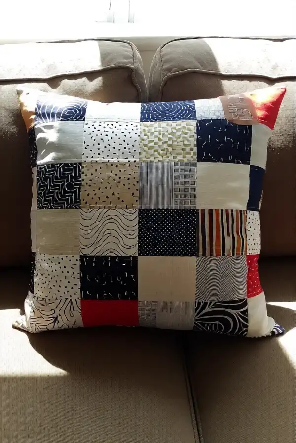 13. Fabric Scraps Pillow Cover