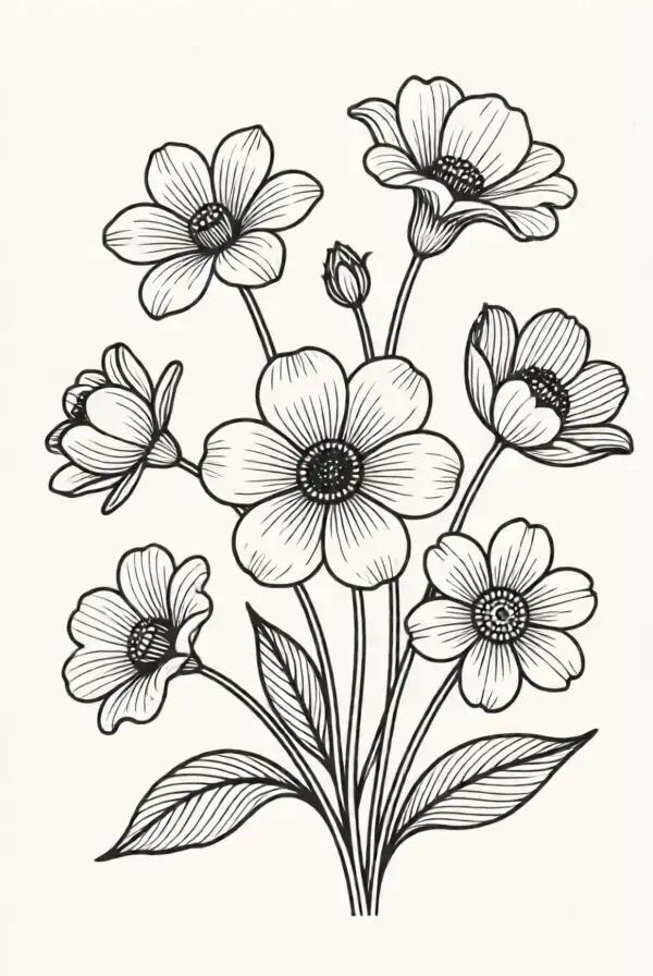 Fine Line Flower Art