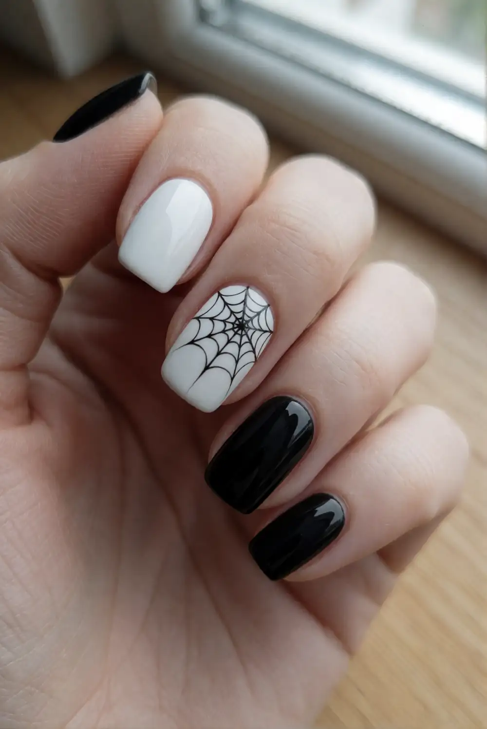 Fine Spiderweb Corner Nail Art