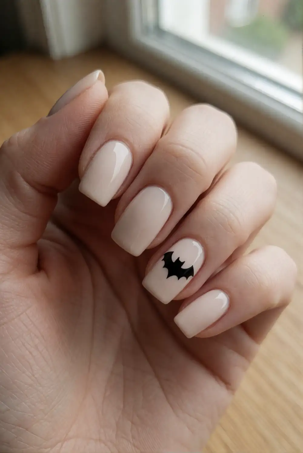 Floating Bat Silhouette Nails