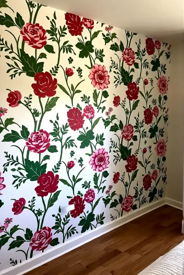 2. Floral Wallpaper Accents