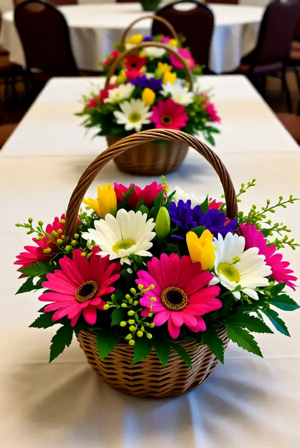 Flower Basket Centerpieces