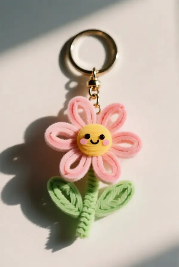 Fluffy Flower Keychains
