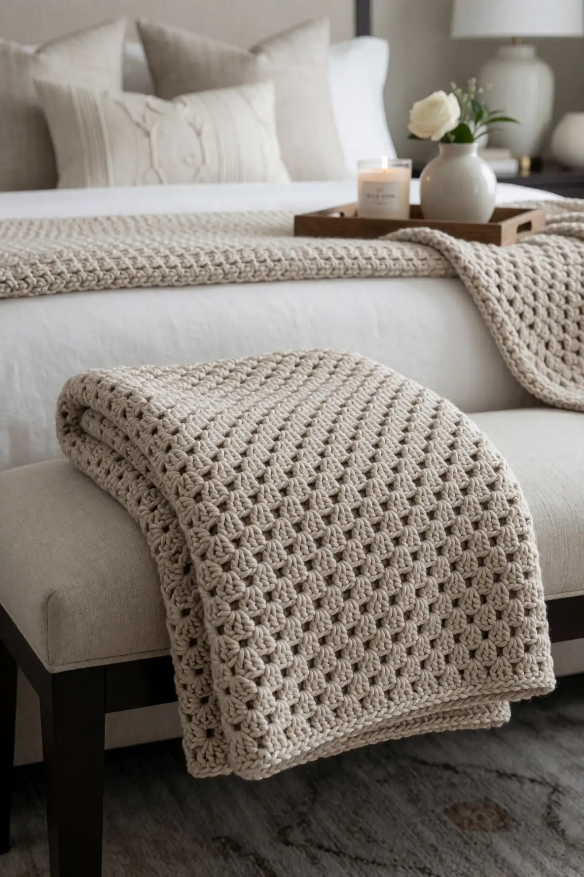 Folded Bench Blankets with Boutique Polish