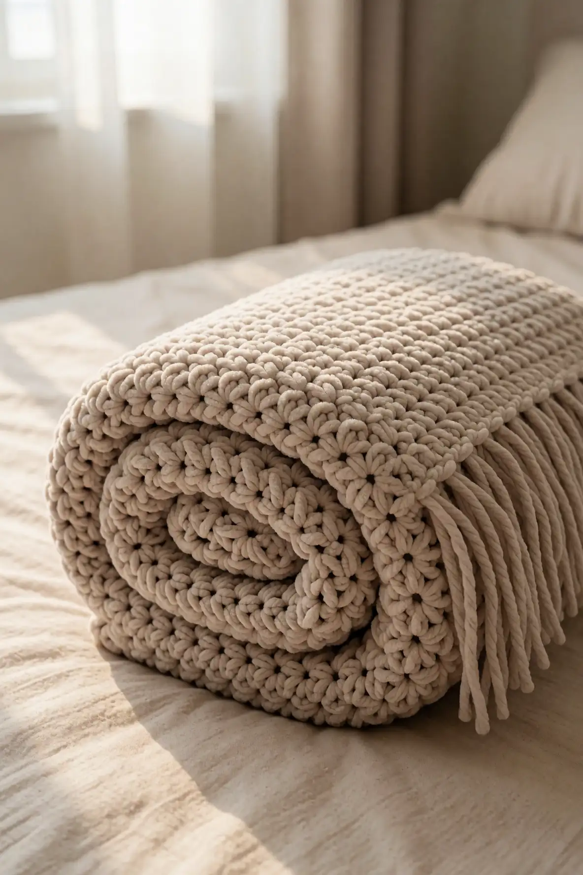 Folding The Blanket Into A Cozy Bundle