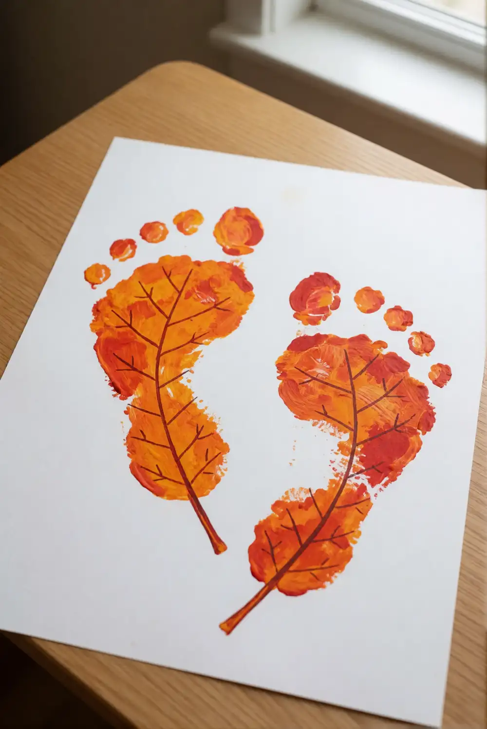 Footprint Autumn Leaves Picture