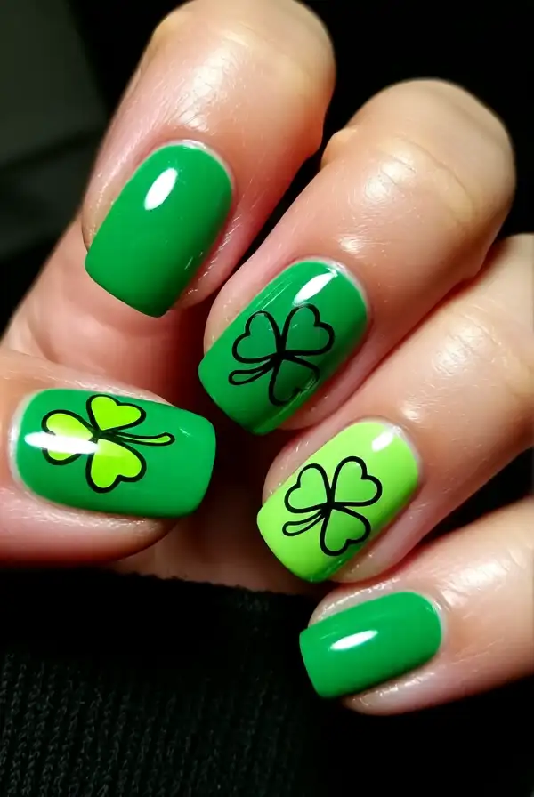 Four-Leaf Clover Nail Art