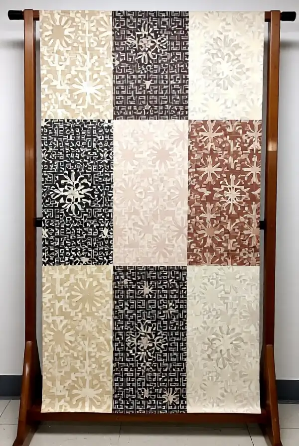 Framed Fabric Wall Hanging