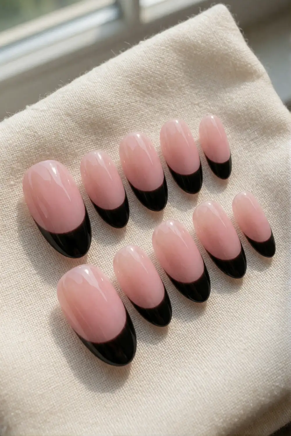 French Tips With Tiny Cat Ears