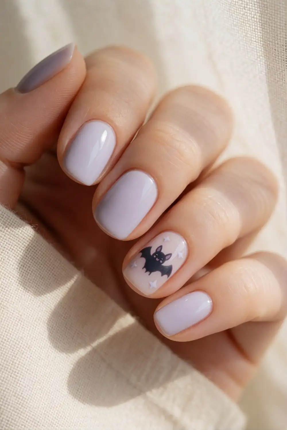 Friendly Bat Silhouette Nails