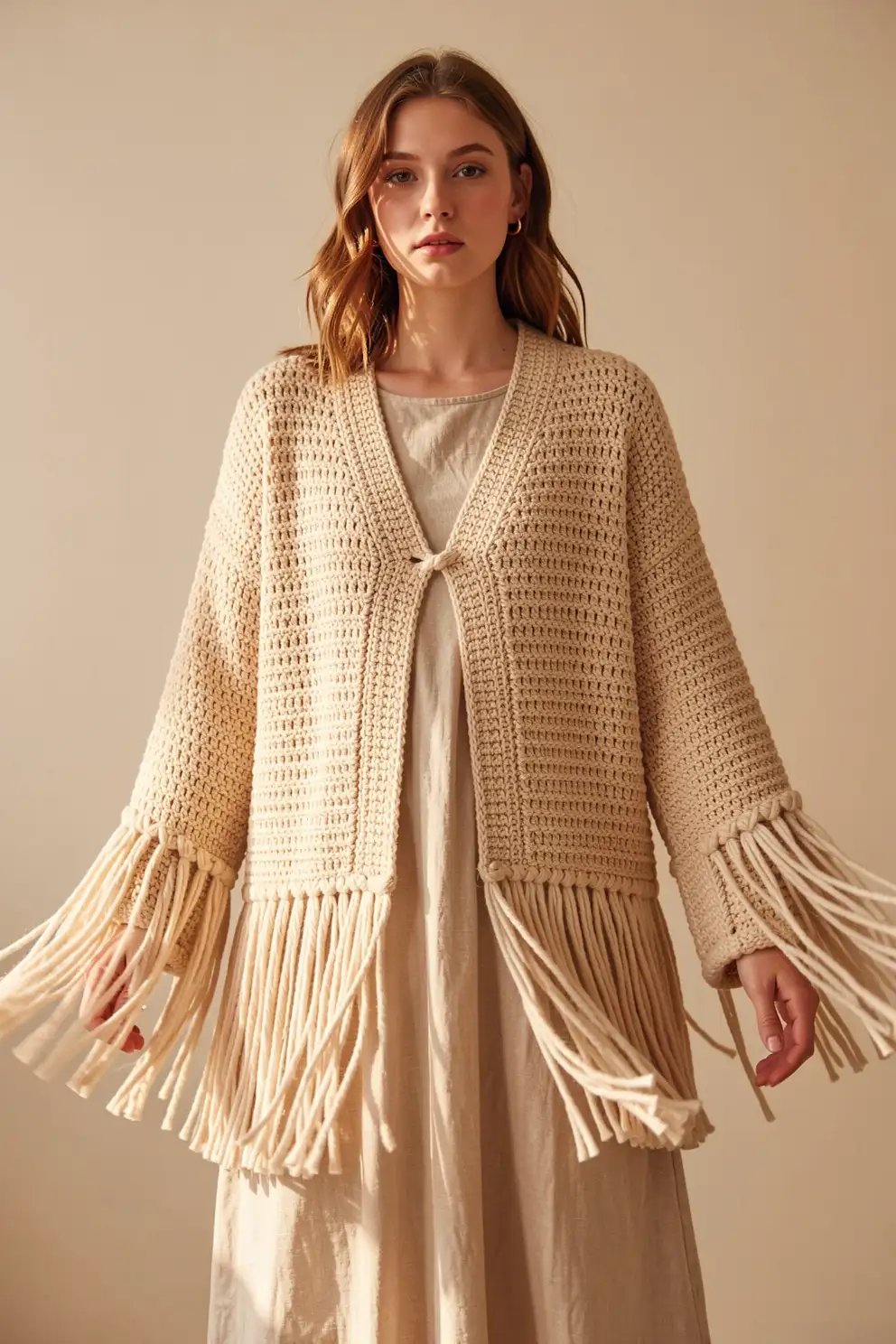 Fringed Crochet Details With Cozy Movement