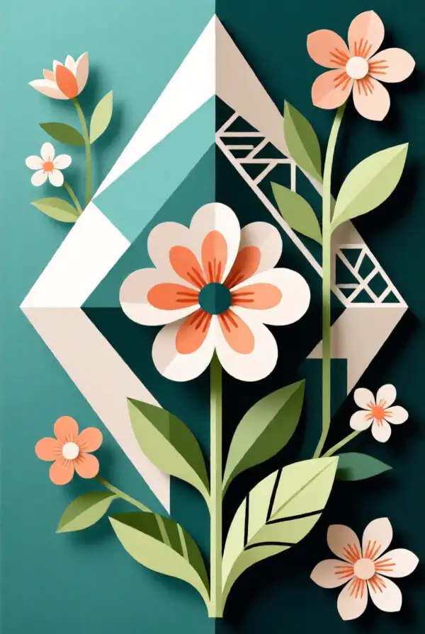 6. Geometric Flower Patterns