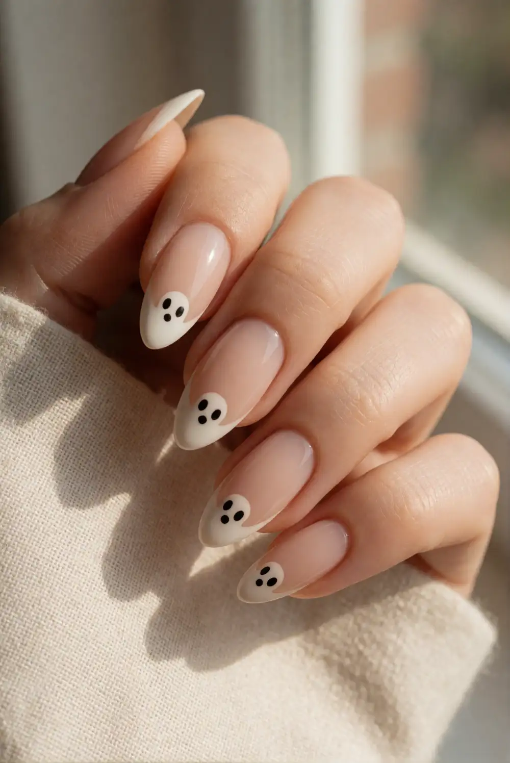 Ghost French Tip Nails