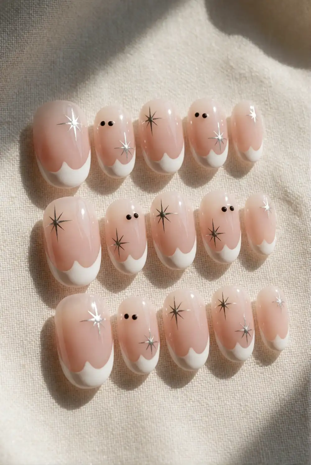 Ghost French Tips with Starbursts