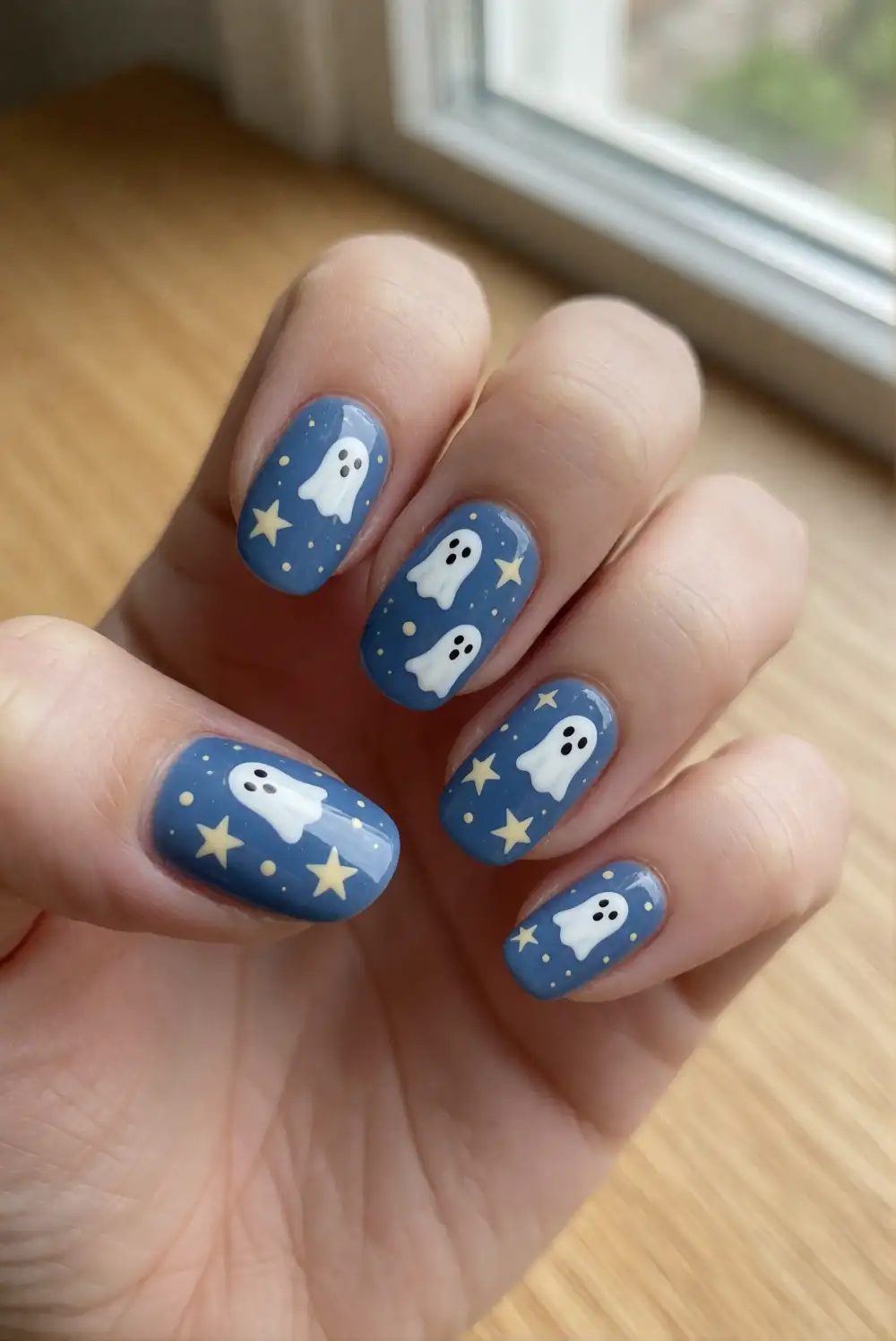 Ghost Nails With Starry Skies
