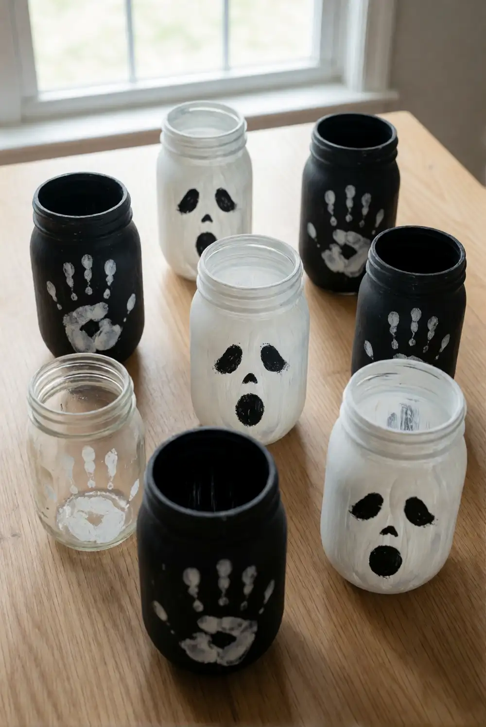 Ghostly Handprint Jars
