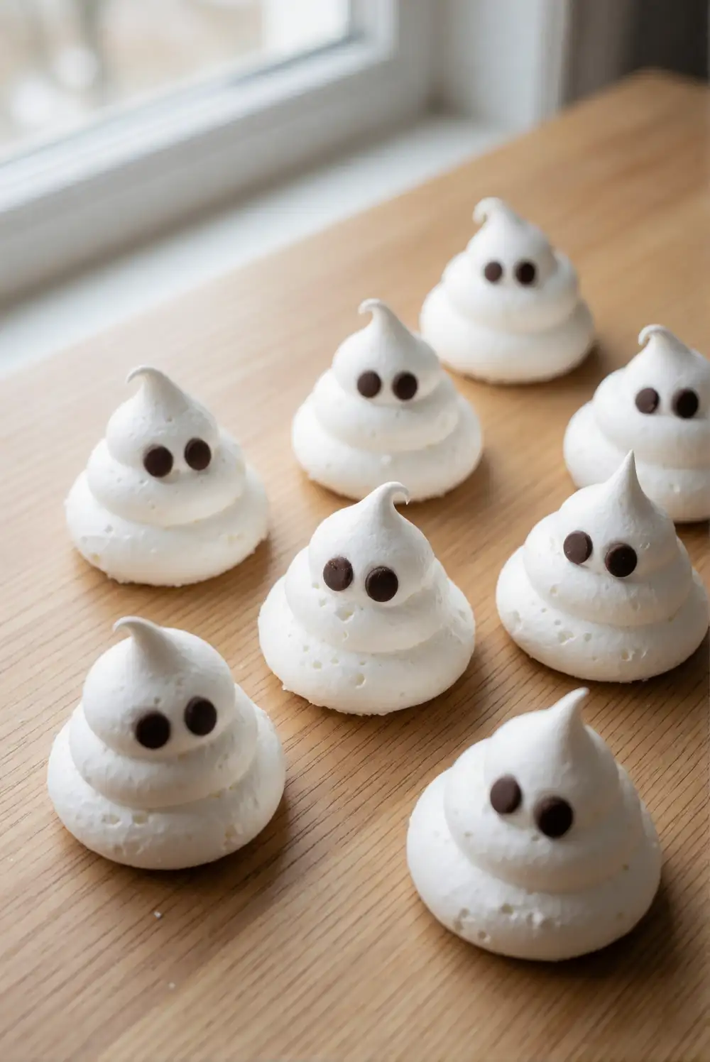 Ghostly Meringue Cookies