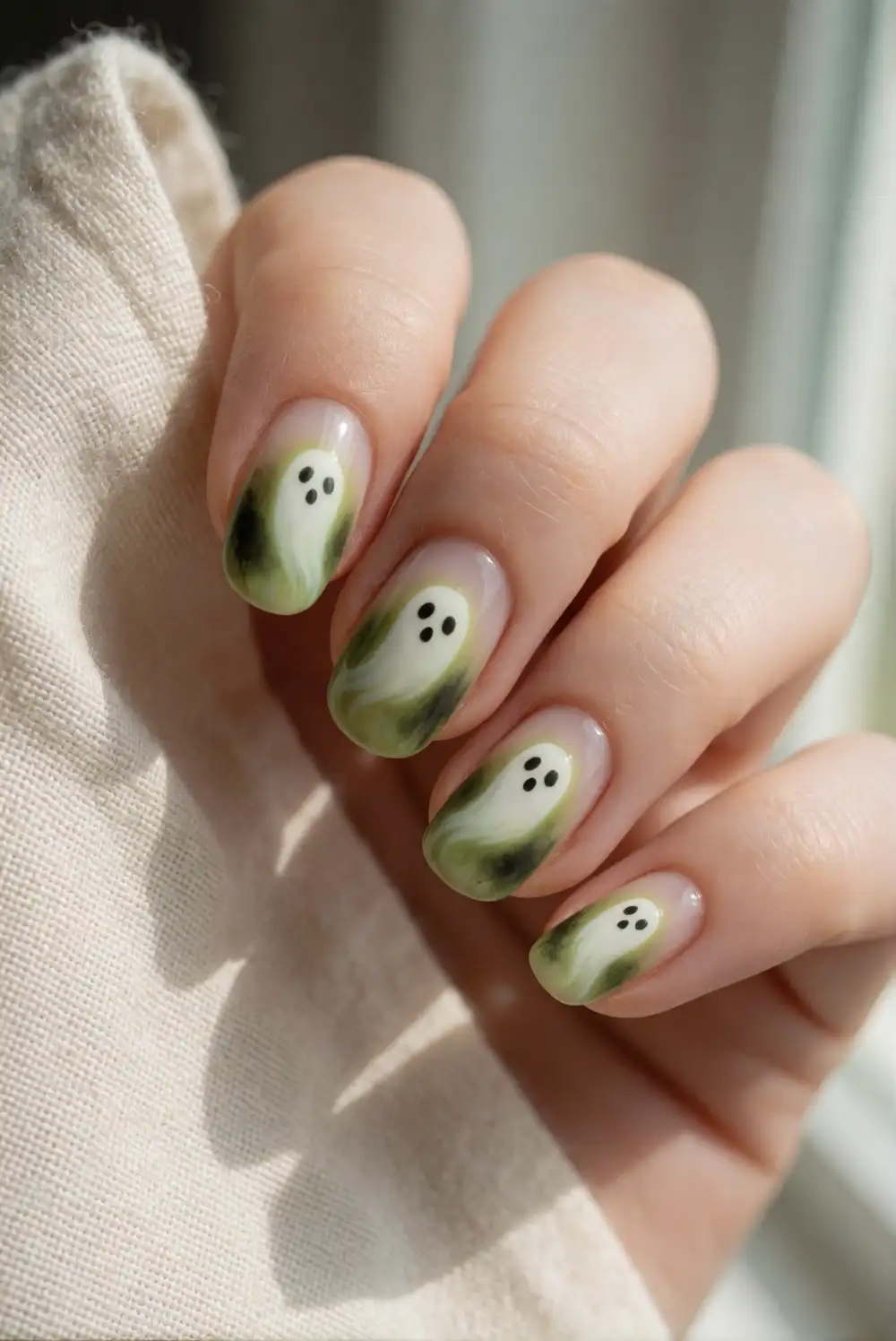 Ghostly Negative Space Nails