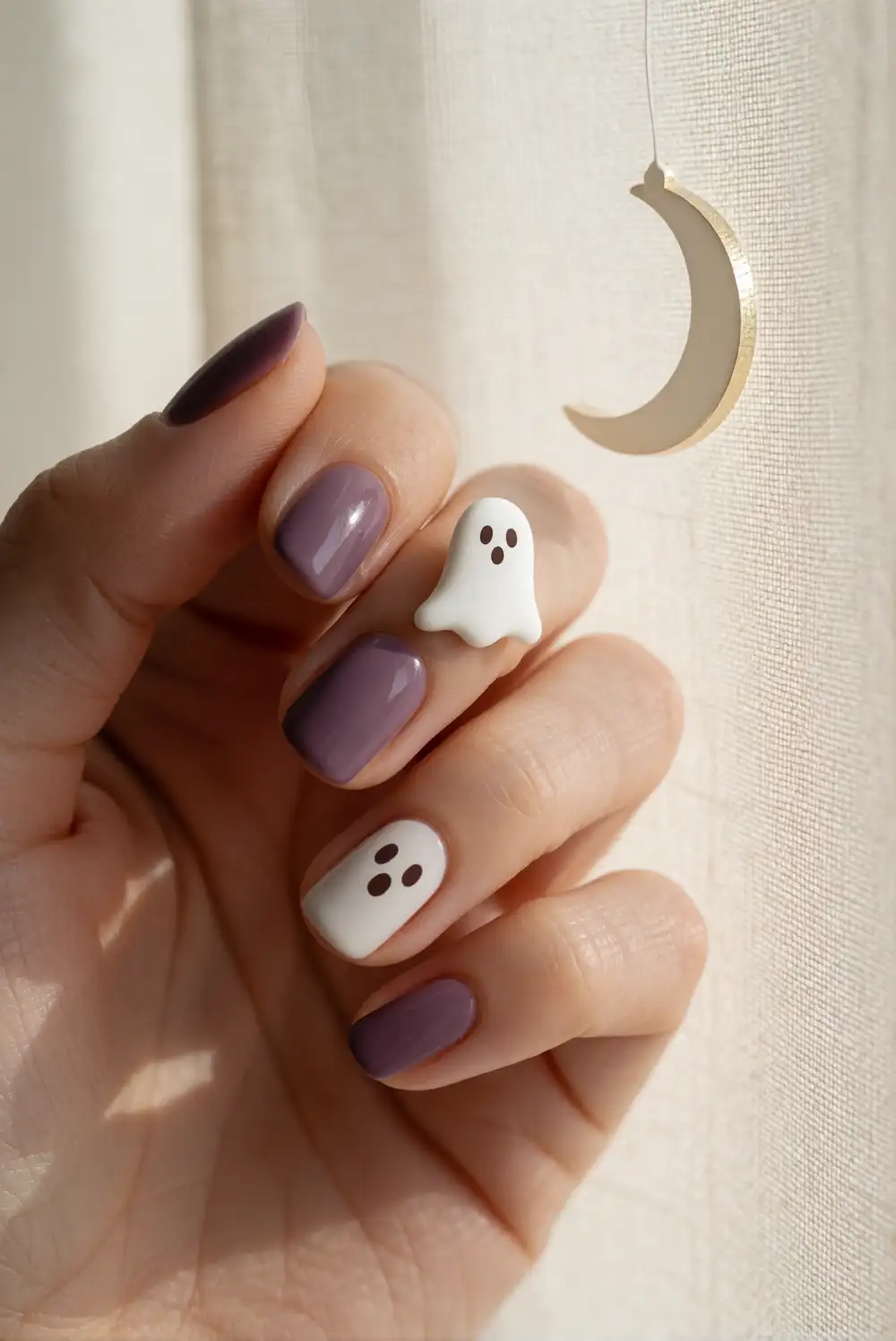 Ghosts with Crescent Moon Accents