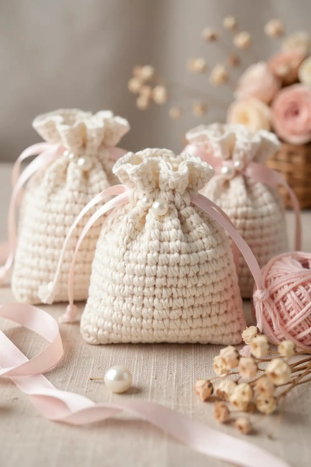 Gift Pouch With Delicate Shell Texture