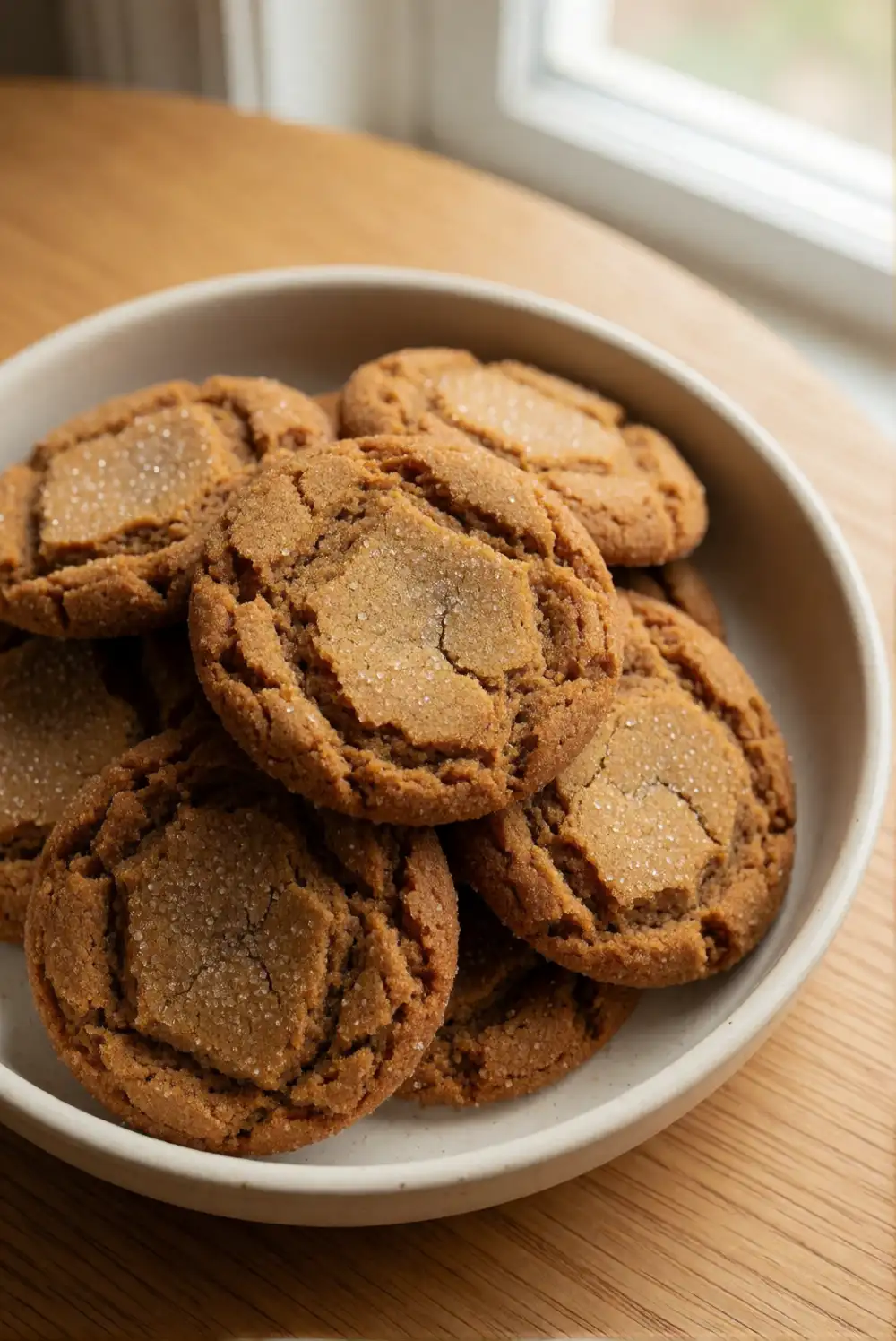 Ginger Molasses Crinkle Cookies