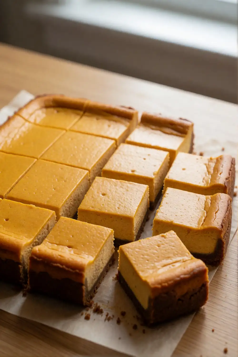 Gingerbread Crust Pumpkin Cheesecake Bars