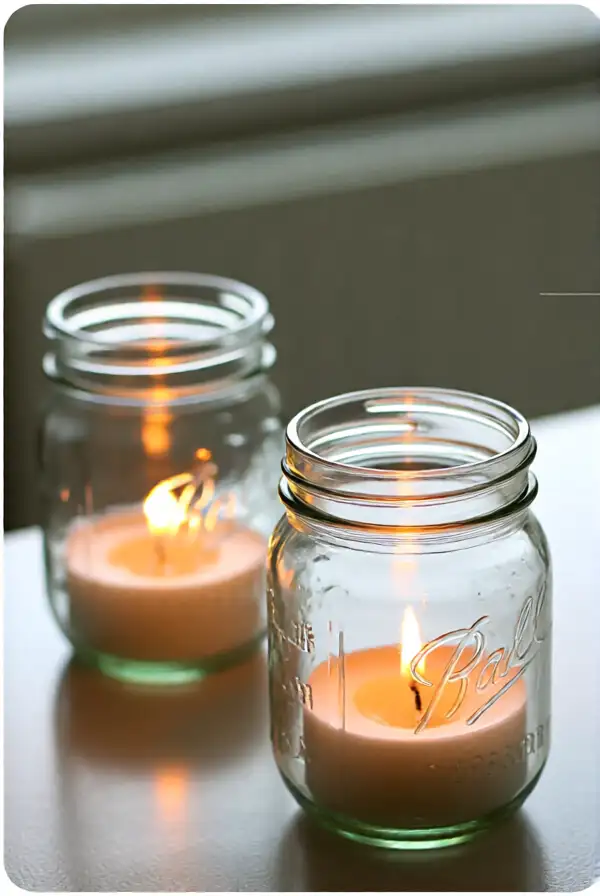 Glass Jar Candle Holders