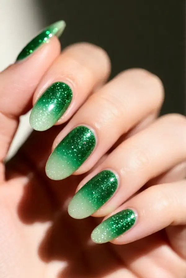 Glittery Green Ombre
