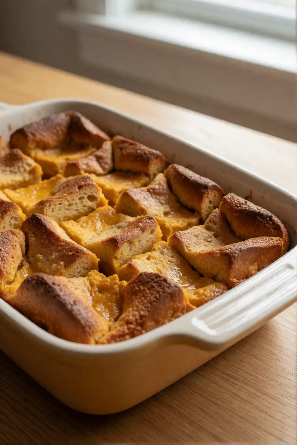 Golden Pumpkin Bread Pudding