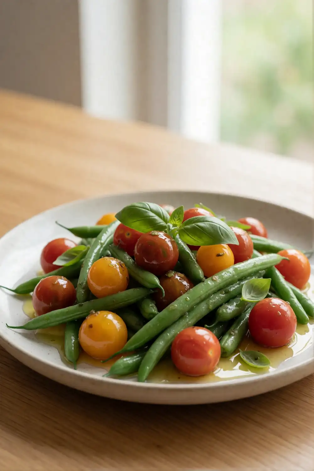 Green Beans with Burst Cherry Tomatoes