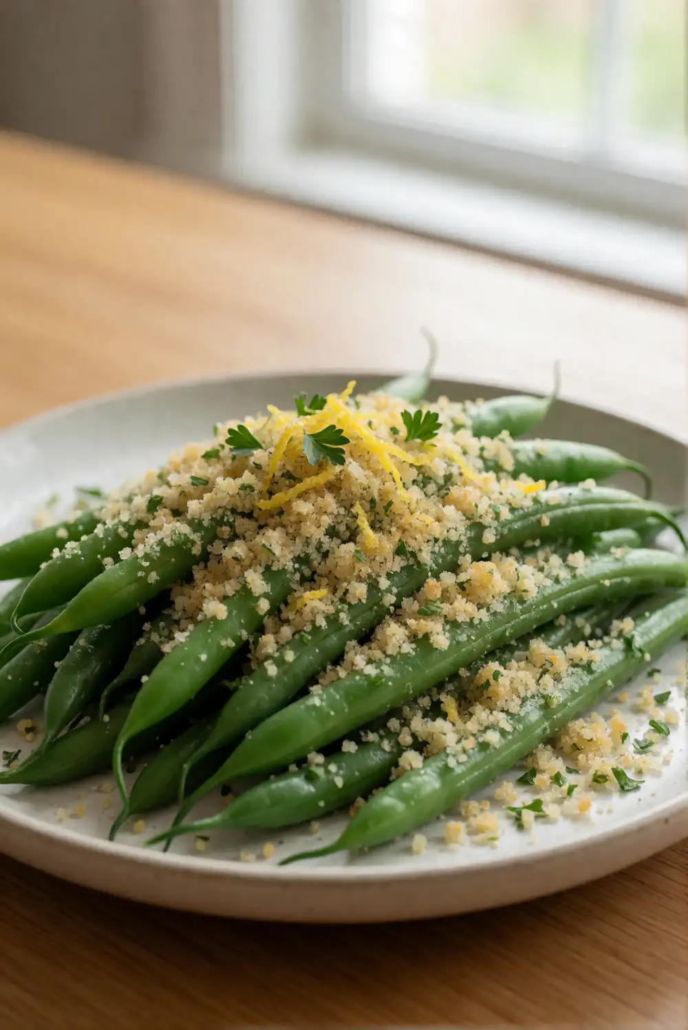 Green Beans with Herbed Breadcrumbs