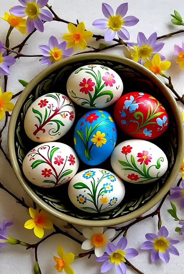 Hand-painted Eggs as Decor