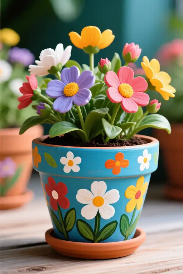 Hand-Painted Flower Pots