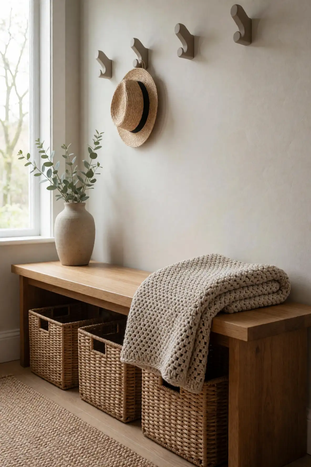 Handmade Warmth for an Entry Bench